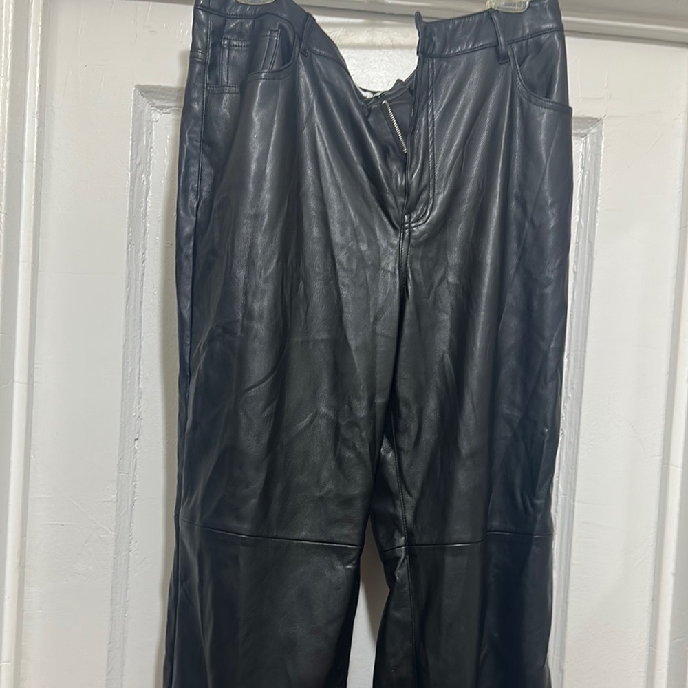 Mango Black Leather Pants